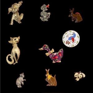 Animal Pin Collection of 9